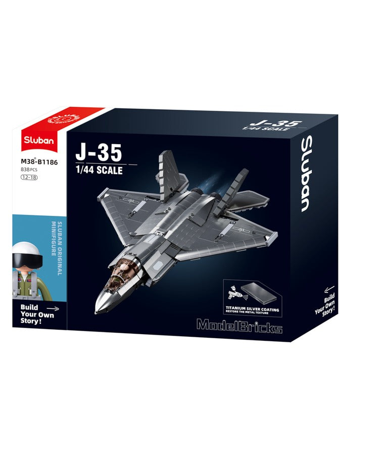 Sluban Lego - J-35S Stealth Aircraft Metal Coated Sluban